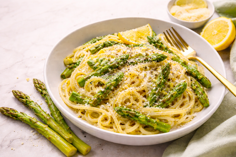 Pasta al limón con espárragos: una cena de restaurante lista en 15 minutos